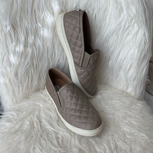 Brown quilted like slip ons